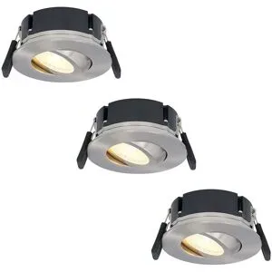 HOFTRONIC 3er Set Napels LED Einbaustrahler Extra Flach (39mm) - 360° Schwenkbar - 8 Watt 570 Lumen - Dimmbar - IP65 Wasserdicht für Bad, Innen- und Außenbereich - Edelstahl