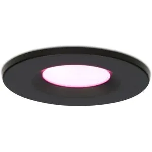 HOFTRONIC SMART Venezia smart Einbaustrahler - IP65 wasserdicht - 6W 450lm - Wifi + Bluetooth - RGBWW - Google Home, Amazon Alexa und Siri - Schwarz - Bad, innen und außen