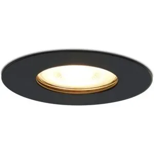 HOFTRONIC Bari LED Einbaustrahler - 4W 345lm - 2700K warmweiß - GU10 - Dimmbar - Rund - IP65 Wasserdicht - Schwarz - Für Bad, Innen und Außen