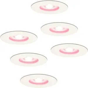HOFTRONIC SMART 6er Set Bari Smart Einbaustrahler - IP65 wasserdicht - Wifi + Bluetooth - RGBWW - GU10 - Google Home, Amazon Alexa und Siri - Weiß - Bad, innen und außen