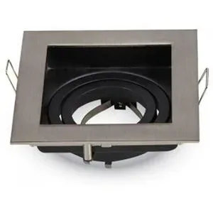 HOFTRONIC Durham LED Einbaustrahler - Schwenkbar Armatur - 10x10 cm - GU10 Fassung - Eckig - IP20 - Edelstahl