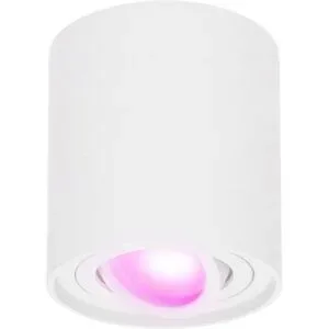 HOFTRONIC SMART Ray Smart Aufbaustrahler - Aufbau Deckenstrahler - Schwenkbar - Rund - GU10 - RGBWW 16 Mio. Farben - Wifi + Bluetooth - Kompatibel mit Alexa/Google Assistant und Siri - Weiß - App Steuerung, Sprache - Deckenleuchte