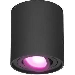 HOFTRONIC SMART Ray Smart Aufbaustrahler - Aufbau Deckenstrahler - Schwenkbar - Rund - GU10 - RGBWW 16 Mio. Farben - Wifi + Bluetooth - Kompatibel mit Alexa/Google Assistant und Siri - Schwarz - App Steuerung, Sprache - Deckenleuchte