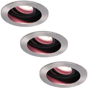 HOFTRONIC SMART 3er Set Mesa - Smart LED Einbaustrahler - 5,5 Watt 345 Lumen - Schwenkbar - Wifi + Bluetooth - Blendfrei - RGBWW - GU10 - Google Home, Amazon Alexa und Siri - IP20 für den Innenbereich - Edelstahl