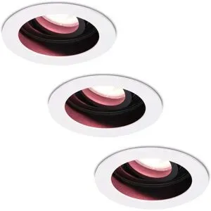HOFTRONIC SMART 3er Set Laredo Smart Einbaustrahler - Wifi + Bluetooth - RGBWW - GU10 - Schwenkbar - Google Home, Amazon Alexa und Siri - IP20 für Innenbereich - Weiß - Einbaufertig