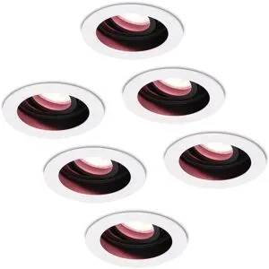 HOFTRONIC SMART 6er Set Laredo Smart Einbaustrahler - Wifi + Bluetooth - RGBWW - GU10 - Schwenkbar - Google Home, Amazon Alexa und Siri - IP20 für Innenbereich - Weiß - Einbaufertig