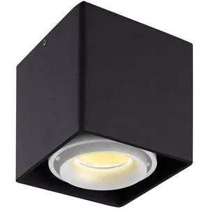 HOFTRONIC Dimmbares LED-Downlight Decke Esto - Schwarz mit weißem Abdeckring - IP20 - schwenkbar - exkl. GU10 Leuchtmittel - für trockene Räume