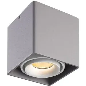 HOFTRONIC Dimmbares LED-Downlight Decke Esto - Grau mit weißem Abdeckring - IP20 - schwenkbar - exkl. GU10-Leuchtmittel - für trockene Räume