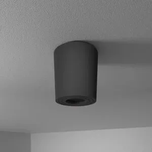 HOFTRONIC Paxton LED Deckenspot - Rund - GU10 Fassung - Bad - IP65 wasserdicht - Innen und Außen - Dimmbar - Aufbaustrahler - Deckenleuchte - Schwarz