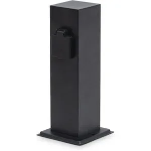 HOFTRONIC Delta S Außensteckdose mit Säule 30cm - 2 Steckdosen - IP44 wasserdicht - Gartensteckdose - Steckdose - Schwarz