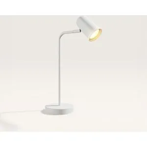 HOFTRONIC Riga LED-Tischleuchte - Schwenkbar - Eingebauter Dimmer - Schreibtischlampe für innen - GU10-Fassung - Max. 35 Watt - Weiß - 3 Jahre Garantie