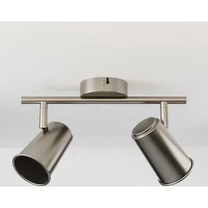 HOFTRONIC Riga - LED Deckenleuchte - 2 Flammig - Schwenkbar - GU10 fassung - Dimmable - IP20 für Innenbereich - Edelstahl
