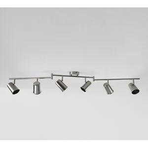 HOFTRONIC Riga - LED Deckenleuchte - 6 Flammig - Schwenkbar - GU10 fassung - Dimmable - IP20 für Innenbereich - Edelstahl