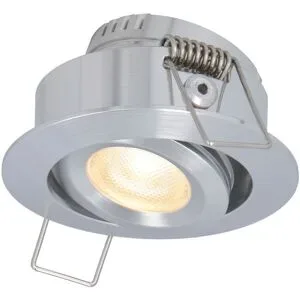 HOFTRONIC Sienna mini LED Einbaustrahler - 12 Volt 3 Watt 200 Lumen - 2700K warmweiß - Dimmbar - Schwenkbar - Flach 30mm - IP44 - Aluminium