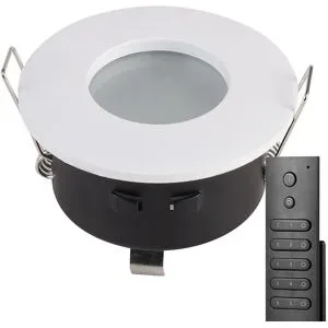HOFTRONIC 10x LED Einbaustrahler Barcelona - Weiß - 5 Watt 400 Lumen - 2700K warmweiß - IP44 wasserdicht - GU10 - Dimmbar - mit Dimmer und Fernbedienung - Für das Badezimmer