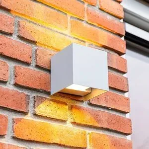 HOFTRONIC Kansas LED-Wandleuchte - 7W 560lm - 3000K warmweiß - IP65 wasserdicht - Up Down Licht - Grau - Würfel - Für innen und außen - Außenleuchte