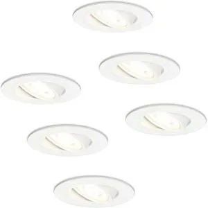 HOFTRONIC 6er Set Pittsburg LED Einbaustrahler - GU10 4 Watt 345 Lumen - 4000K neutralweiß - Dimmbar - Rund - Schwenkbar - IP20 Innen - Weiß
