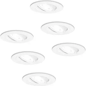 HOFTRONIC 6er Set Pittsburg LED Einbaustrahler - GU10 4 Watt 345 Lumen - 6500K tageslichtweiß - Dimmbar - Rund - Schwenkbar - IP20 Innen - Weiß