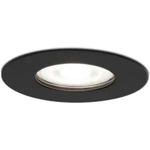 HOFTRONIC Bari LED Einbaustrahler - 4W 345lm - 6500K tageslichtweiß - GU10 - Dimmbar - Rund - IP64 Wasserdicht - Schwarz - Für Bad, Innen und Außen