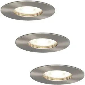 HOFTRONIC 3er Set Bari LED Einbaustrahler - 4W 345lm - 4000K neutralweiß - GU10 - Dimmbar - Rund - IP64 Wasserdicht - Edelstahl - Für Bad, Innen und Außen