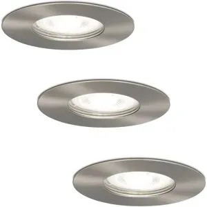 HOFTRONIC 3er Set Bari LED Einbaustrahler - 4W 345lm - 6500K tageslichtweiß - GU10 - Dimmbar - Rund - IP64 Wasserdicht - Edelstahl - Für Bad, Innen und Außen