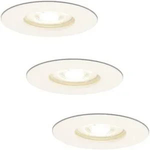 HOFTRONIC 3er Set Bari LED Einbaustrahler - 4W 345lm - 4000K neutralweiß - GU10 - Dimmbar - Rund - IP64 Wasserdicht - Weiß - Für Bad, Innen und Außen