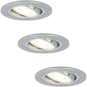 HOFTRONIC 3er Set Chandler LED Einbaustrahler - GU10 4 Watt 345 Lumen - 4000K neutralweiß - Dimmbar - Rund - Schwenkbar - IP20 Innen - Edelstahl