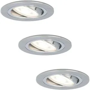 HOFTRONIC 3er Set Chandler LED Einbaustrahler - GU10 4 Watt 345 Lumen - 6500K tageslichtweiß - Dimmbar - Rund - Schwenkbar - IP20 Innen - Edelstahl