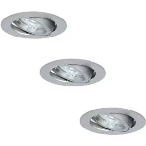 HOFTRONIC 3x Jose LED Einbaustrahler - 4W 345 Lumen - 6500K - Schwenkbar - Edelstahl