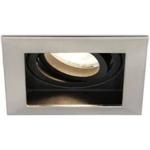 HOFTRONIC Durham LED Einbaustrahler Eckig - 4W 345lm - 4000K neutralweiß - GU10 - Dimmbar - Schwenkbar - IP20 für innen - Edelstahl