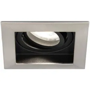 HOFTRONIC Durham LED Einbaustrahler Eckig - 4W 345lm - 6500K tageslichtweiß - GU10 - Dimmbar schwenkbar - Für innen - edelstahl