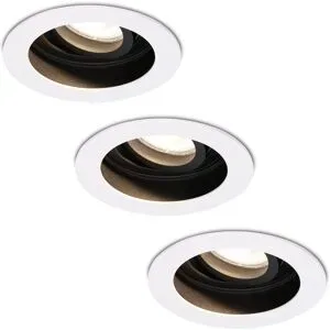 HOFTRONIC 3er Set Laredo LED Einbaustrahler - GU10 4 Watt 345 Lumen - 4000K neutralweiß - Dimmbar - Versenkt - Rund - Schwenkbar - IP20 für innen - Weiß