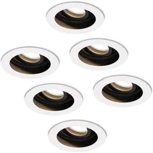 HOFTRONIC 6er Set Laredo LED Einbaustrahler - GU10 4 Watt 345 Lumen - 4000K neutralweiß - Dimmbar - Versenkt - Rund - Schwenkbar - IP20 für innen - Weiß
