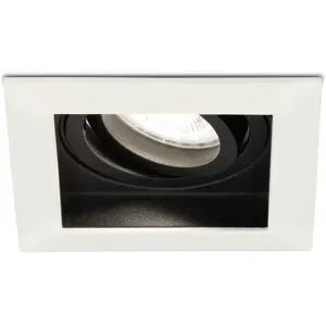 HOFTRONIC Durham LED Einbaustrahler Eckig - 4W 345lm - 6500K tageslichtweiß - GU10 - Dimmbar - Schwenkbar - IP20 für innen - Weiß
