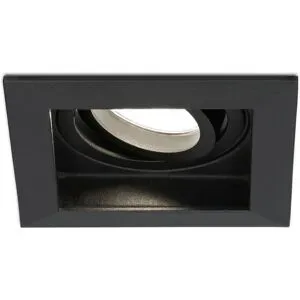 HOFTRONIC Durham LED Einbaustrahler Eckig - 4W 345lm - 4000K neutralweiß - GU10 - Dimmbar - Schwenkbar - IP20 für innen - Schwarz