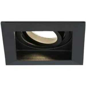 HOFTRONIC Durham LED Einbaustrahler Eckig - 4W 345lm - 2700K warmweiß - GU10 - Dimmbar Schwenkbar - IP20 für innen - Schwarz