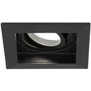 HOFTRONIC Durham LED Einbaustrahler Eckig - 4W 345lm - 6500K tageslichtweiß - GU10 - Dimmbar Schwenkbar - IP20 für innen - Schwarz