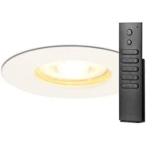 HOFTRONIC 18x Bari Einbaustrahler - Weiß - Dimmbar - GU10 - 4 Watt 345 lumen - 2700K warmweiß - IP65 Wasserdicht - mit Dimmer und Fernbedienung - Bad und Wohnzimmer