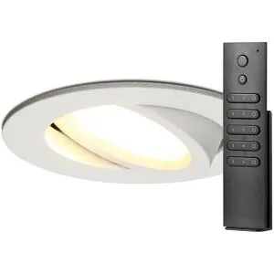 HOFTRONIC 16x LED Einbaustrahler Rome - Weiß - 6W 500 lumen - Schwenkbar - Dimmbar - 2700K warmweiß - IP44 Wasserdicht - Inklusive Fernbedienung - Geringe Einbautiefe