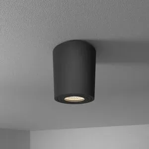 HOFTRONIC Paxton LED Deckenspot - 4 Watt 345 Lumen - 4000K neutralweiß - GU10 Fassung - IP65 Bad Aufbaustrahler - Rund - Dimmbar - Innen und Außen - Schwarz