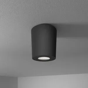 HOFTRONIC Paxton LED Deckenspot - 4 Watt 345 Lumen - 6500K tageslichtweiß - GU10 Fassung - IP65 Bad Aufbaustrahler - Rund - Dimmbar - Innen und Außen - Schwarz