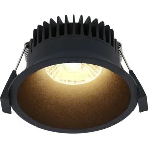 HOFTRONIC Finn LED Einbaustrahler - 10W 900lm Superbright - 2700K warmweiß - Dimmbar - Rund - Versenkt - IP44 wasserdicht - Schwarz - Für Bad, Innen und Außen