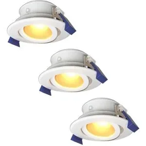 HOFTRONIC 3er Set Lima LED Einbaustrahler - 4W 345lm - 2700K warmweiß - GU10 - Dimmbar - Rund - Schwenkbar - IP65 Wasserdicht - Weiß - Für Bad, Innen und Außen