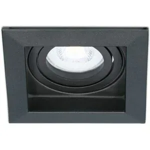 HOFTRONIC Fresno LED Einbaustrahler Eckig - 4W 345lm - 6500K tageslichtweiß - Dimmbar - Schwenkbar - Versenkt - IP20 Innen - Schwarz - Blendfrei