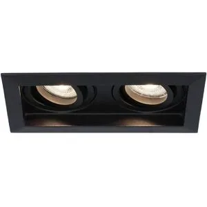 HOFTRONIC Durham Doppel LED-Einbaustrahler quadratisch - 8W 690lm - 4000K neutralweiß - GU10 - Dimmbar schwenkbar - Für innen - Schwarz