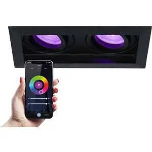 HOFTRONIC SMART Durham Smart Einbaustrahler - 11W 670lm - Wifi + Ble - RGBWW - GU10 - Schwarz