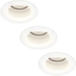 HOFTRONIC 3er Set Mari LED Einbaustrahler - 4W 345lm - 6500K tageslichtweiß - GU10 - Dimmbar - Rund - IP64 Wasserdicht - Weiß - Blendfrei