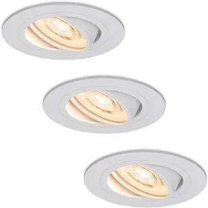 HOFTRONIC 3er Set Pitsburg LED Einbaustrahler - 6W 570lm - GU10 LED-Modul - Extra Flach - 2700K warmweiß - Dimmbar - Schwenkbar - Innen - Weiß