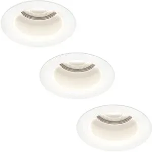 HOFTRONIC 3er Set Mari - LED Einbaustrahler Flach 58mm - 3,8 Watt 270 Lumen - 6000K tageslichtweiß - GU10 LED Modul - Blendfrei - Dimmbar - Rund - IP65 wasserdicht - Weiß - LED Coin