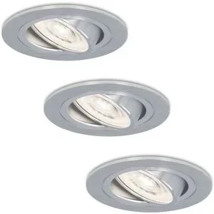 HOFTRONIC 3er Set Chandler LED Einbaustrahler - 3.8W 270lm - IP20 LED-Modul - 6000K tageslichtweiß - Dimmbar - Schwenkbar - IP20 Innen - Edelstahl
